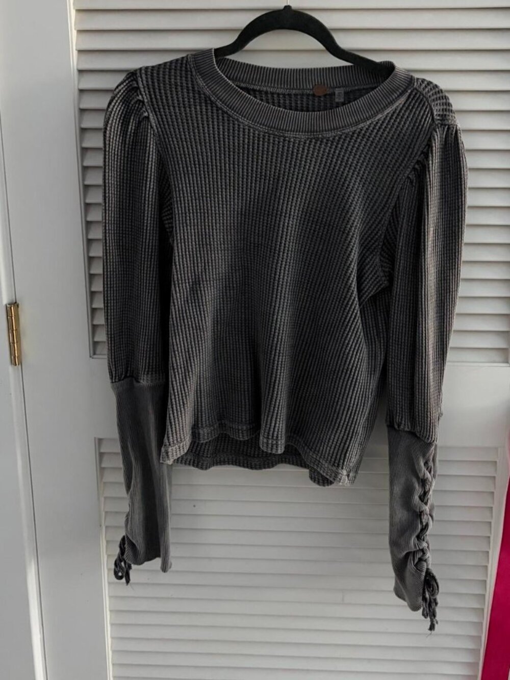 Free People Women's Grey and Black Shirt